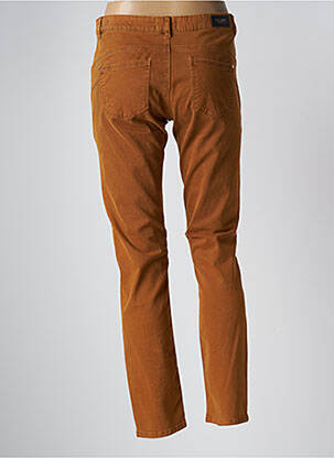 Pantalon slim broderie rivets taille normale marron ONE STEP femme