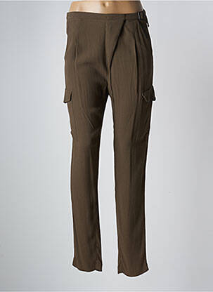 Pantalon cargo slim taille normale vert IKKS femme