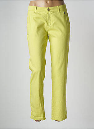 Pantalon droit stretch taille normale vert ONE STEP femme