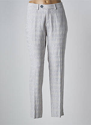 Pantalon droit fermeture zippée sous rabat boutonné taille normale bleu QUIET femme