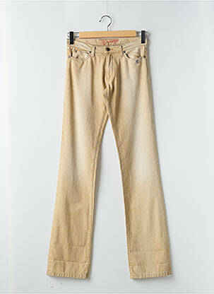 Pantalon droit fermeture zippée sous rabat boutonné taille normale beige HELENA SOREL femme