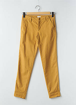 Pantalon slim tissage popeline taille normale jaune PABLO GERARD DAREL femme