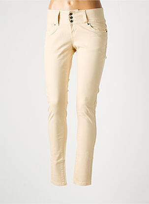 Pantalon slim taille basse taille basse beige VERO MODA femme