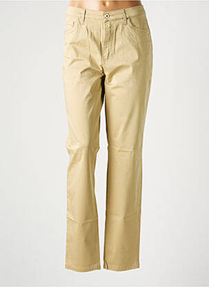 Pantalon droit stretch taille normale beige LCDN femme