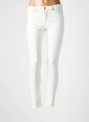 Pantalon slim tissage popeline taille normale blanc VERO MODA femme
