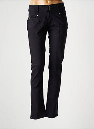 Pantalon slim tissage popeline taille normale noir JENSEN femme