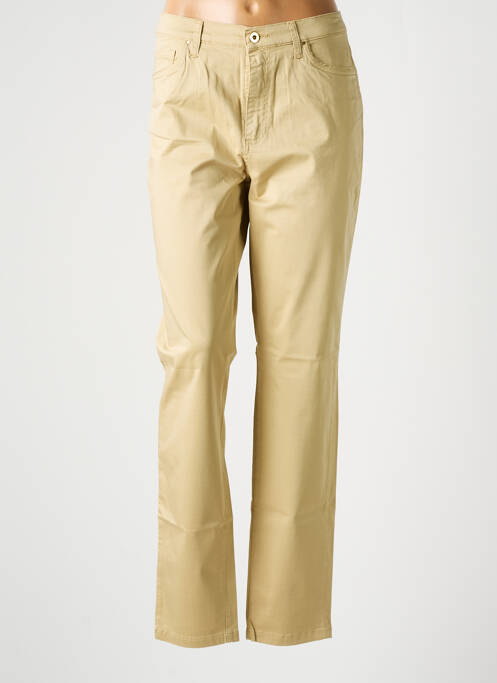 Pantalon droit stretch taille normale beige LCDN femme