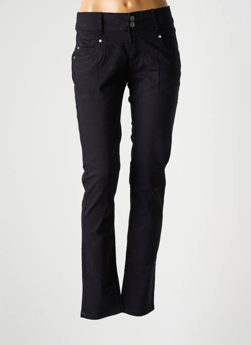 Pantalon slim tissage popeline taille normale noir JENSEN femme