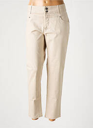 Pantalon droit tissage popeline beige JENSEN femme