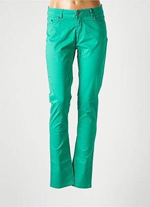 Pantalon droit fermeture zippée sous rabat boutonné vert JENSEN femme
