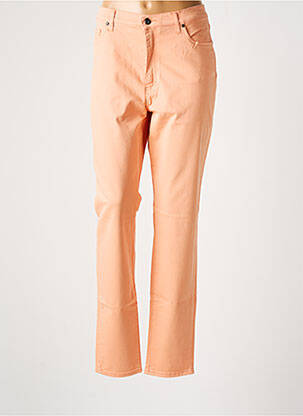 Pantalon slim tissage popeline taille normale orange LCDN femme