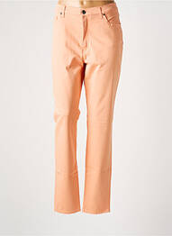 Pantalon slim tissage popeline taille normale orange LCDN femme