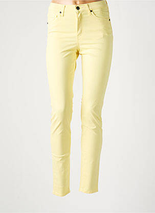 Pantalon slim tissage popeline jaune LCDN femme