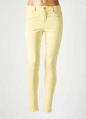 Pantalon slim broderie rivets taille normale jaune VERO MODA femme