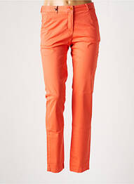 Pantalon slim tissage popeline orange NEW MAN femme