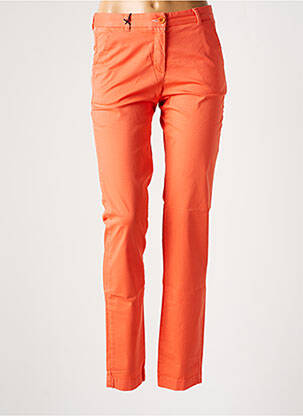Pantalon slim tissage popeline orange NEW MAN femme