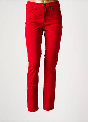 Pantalon slim tissage popeline rouge LCDN femme