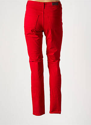 Pantalon slim tissage popeline rouge LCDN femme