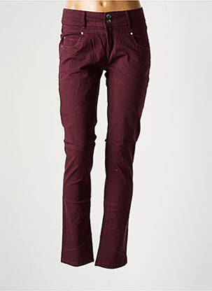 Pantalon slim tissage popeline violet JENSEN femme