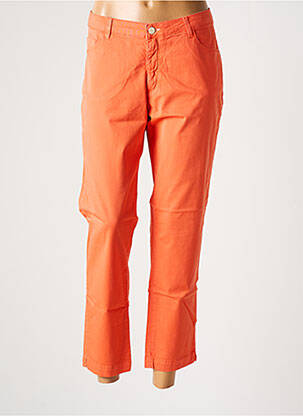 Pantalon slim tissage popeline orange NEW MAN femme