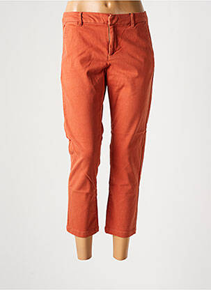Pantalon 7/8 fermeture zippée sous rabat avec crochet taille normale orange VERO MODA femme
