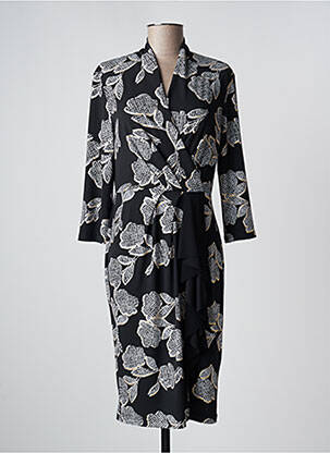 Robe mi-longue manches 3/4 manches 3/4 noir JOSEPH RIBKOFF femme