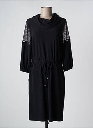 Robe mi-longue manches 3/4 manches 3/4 noir JOSEPH RIBKOFF femme