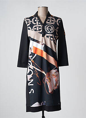 Robe mi-longue manches 3/4 manches 3/4 noir SPORTALM femme