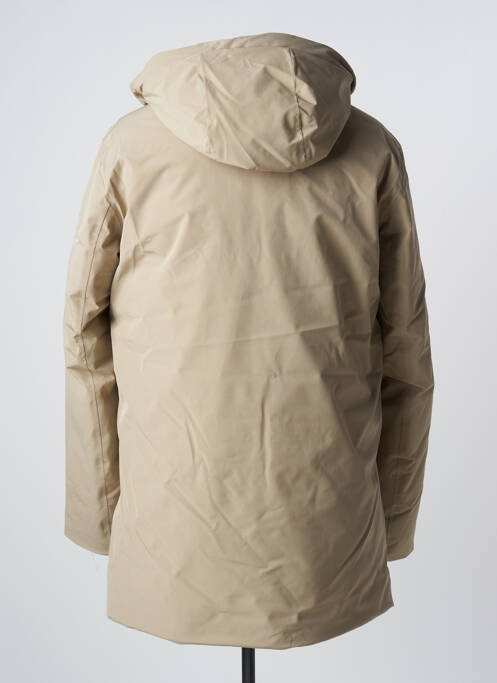 Parka poignets bords-côtes a capuche beige JACK & JONES homme