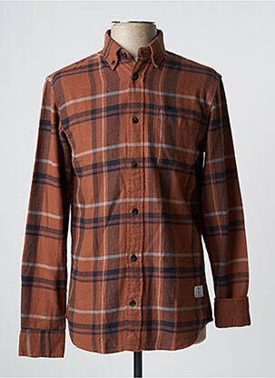 Chemise manches longues marron JACK & JONES homme