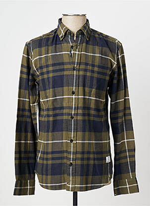 Chemise manches longues poches vert JACK & JONES homme