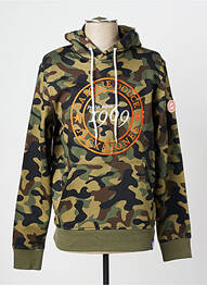 Sweat-shirt à capuche broderie manches longues vert JACK & JONES homme