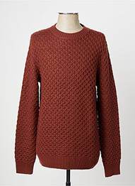 Pull stretch manches longues marron JACK & JONES homme