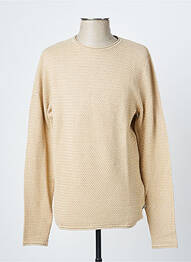 Pull maille souple et aérée manches longues beige JACK & JONES homme