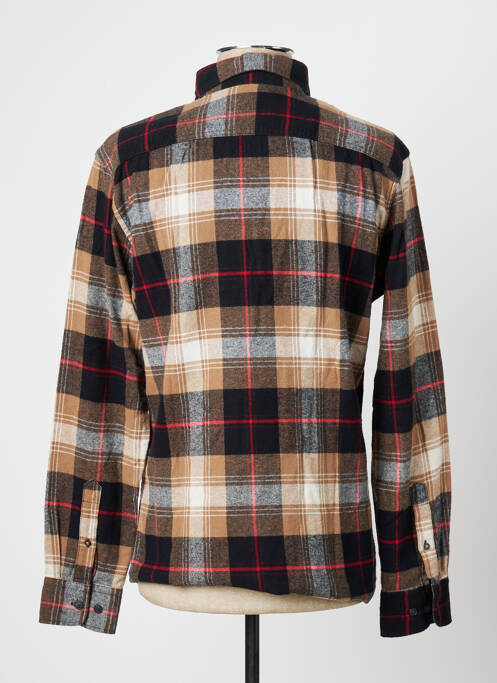 Chemise manches longues marron JACK & JONES pour homme