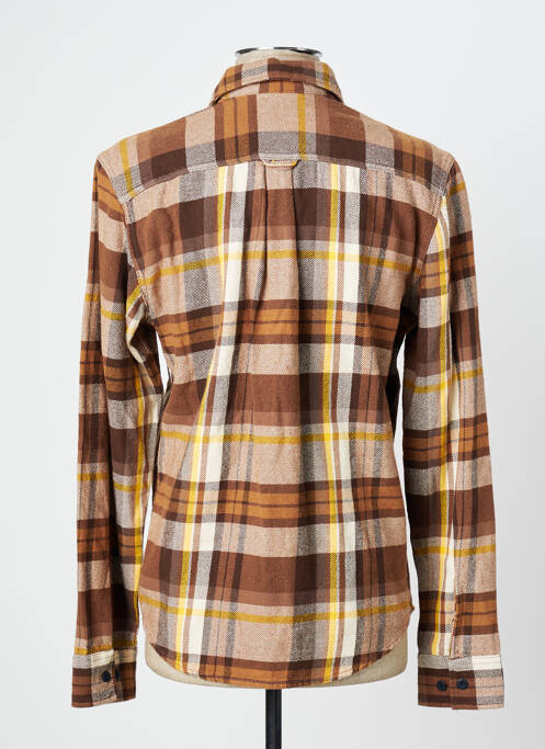 Chemise manches longues marron JACK & JONES pour homme