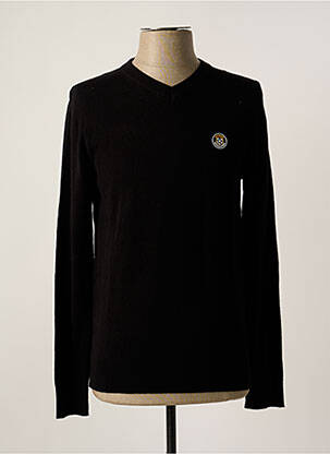 Pull col v manches longues noir JACK & JONES homme