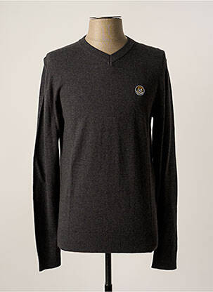 Pull col v manches longues gris JACK & JONES homme