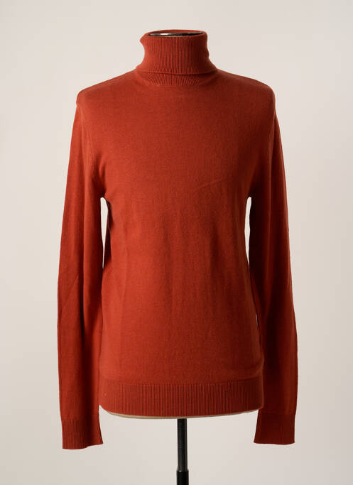 Pull col roulé stretch manches longues orange JACK & JONES homme