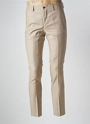 Pantalon slim tissage chiné taille haute beige JACK & JONES homme