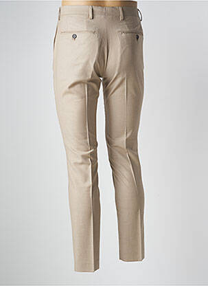 Pantalon slim tissage chiné taille haute beige JACK & JONES homme