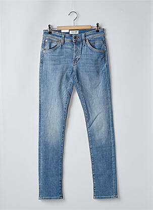 Jeans coupe slim fermeture boutonnée sur le devant taille normale bleu JACK & JONES homme