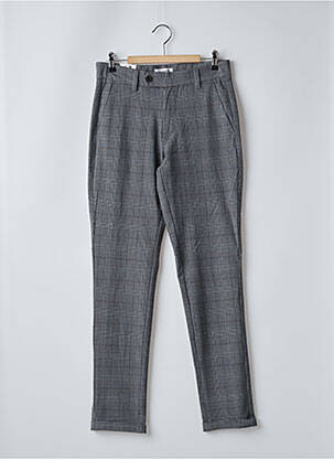 Pantalon droit tissage chiné taille haute gris JACK & JONES homme