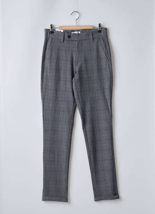 Pantalon droit tissage chiné taille haute gris JACK & JONES homme