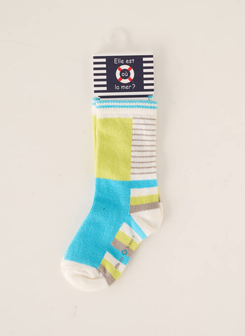 Chaussettes bleu ELLE EST OU LA MER pour garçon