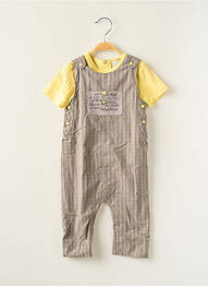 Salopette tissage popeline manches courtes jaune COUDEMAIL garcon