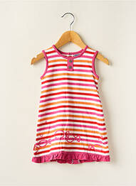 Robe courte tissage popeline sans manche rose ELLE EST OU LA MER fille