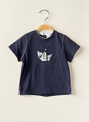 T-shirt coupe droite manches courtes bleu COUDEMAIL garçon