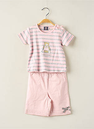 Ensemble pantalon coupe droite rose ELLE EST OU LA MER fille