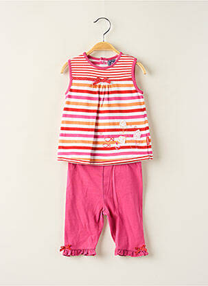 Ensemble pantalon coupe droite rose ELLE EST OU LA MER fille
